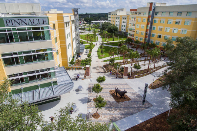 Drone view of dorm area